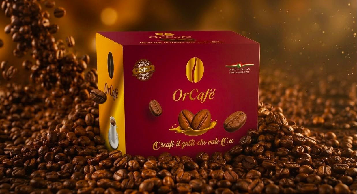Confezione OrCafé Decaffeinato, bordeaux e oro